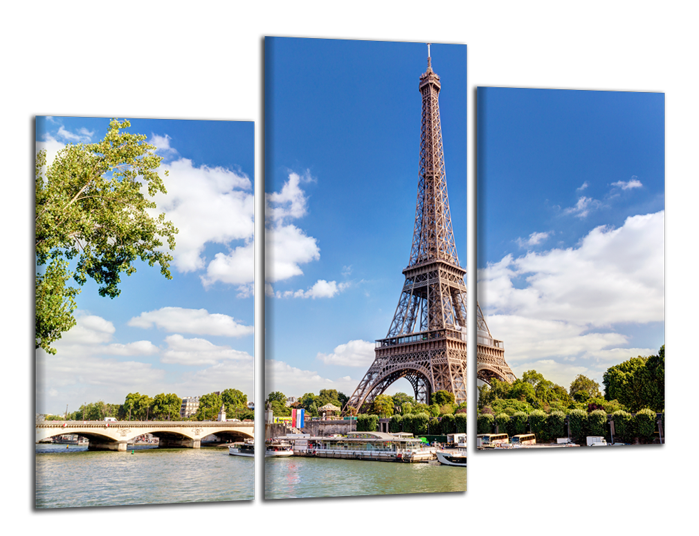 Obdelníkový obraz Eiffelovka a řeka