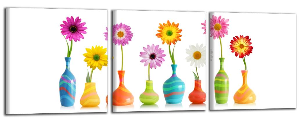 Panoramatický obraz Květy ve vázách