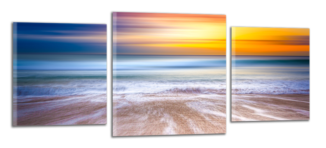 Panoramatický obraz Pláž a západ slunce