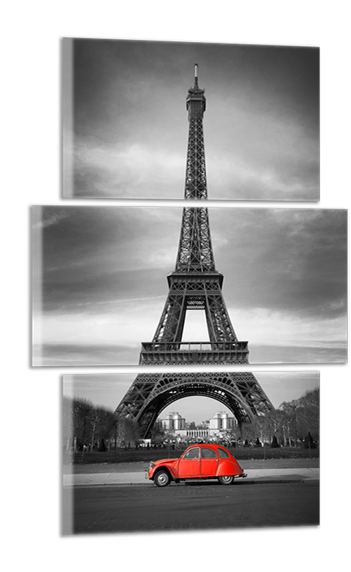Obdelníkový obraz Černobílý obraz Eiffelovka