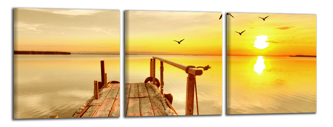 Panoramatický obraz Molo a západ slunce