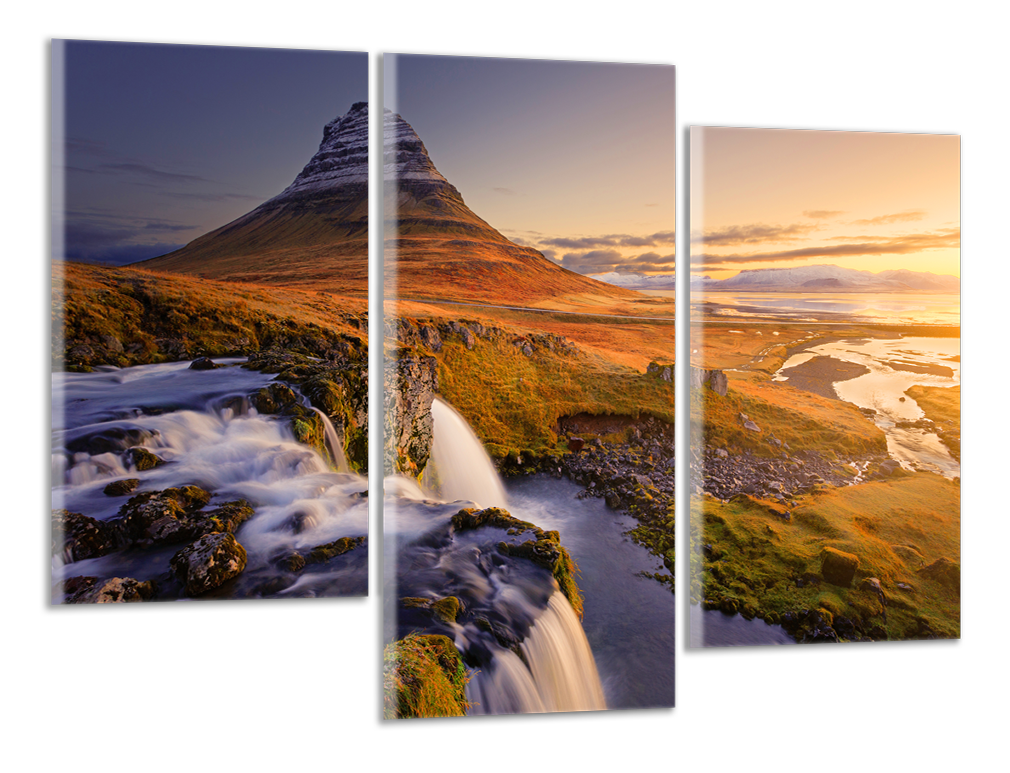 Obdelníkový obraz Vodopád na Islandu