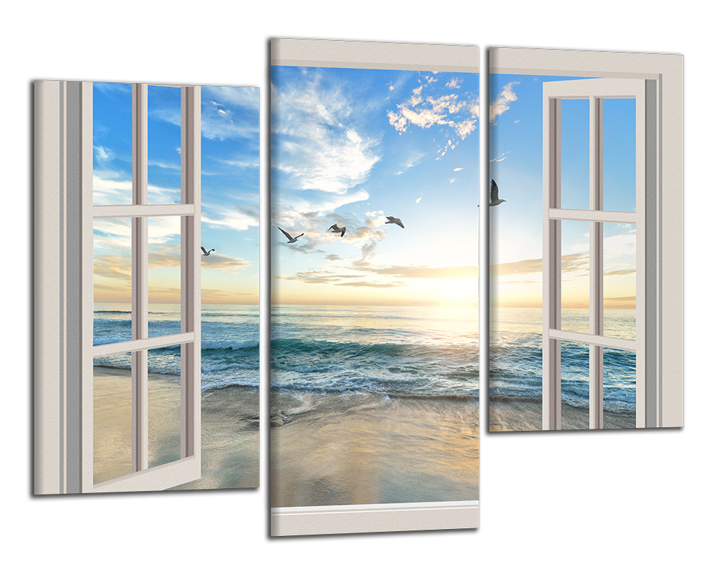 Obdelníkový obraz Okno na pláž
