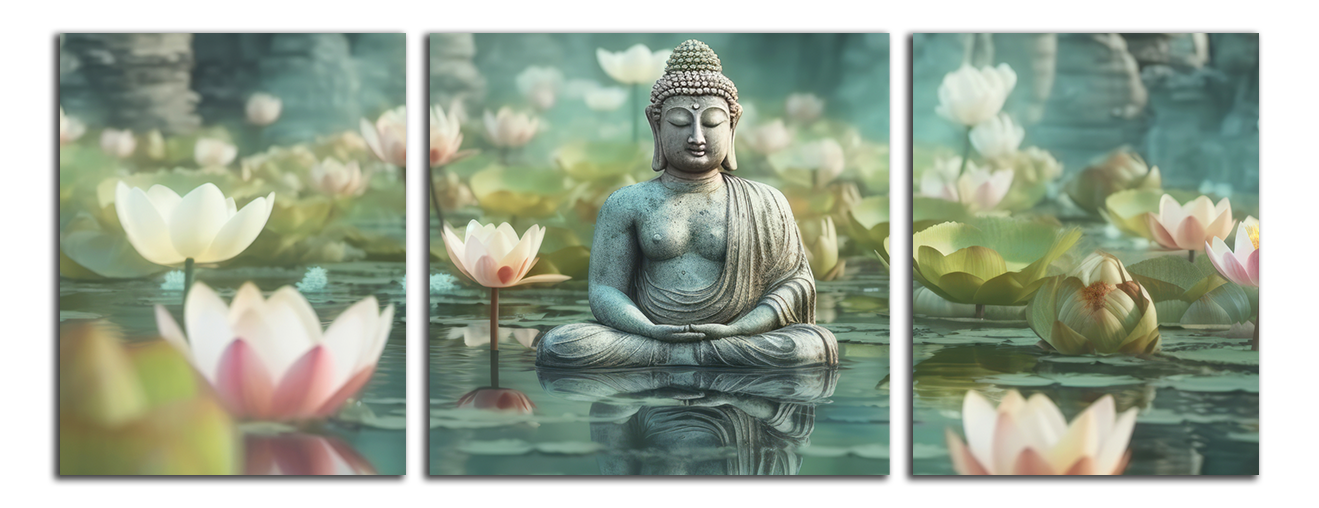 Panoramatický obraz Budha a lekníny | Colorika.cz