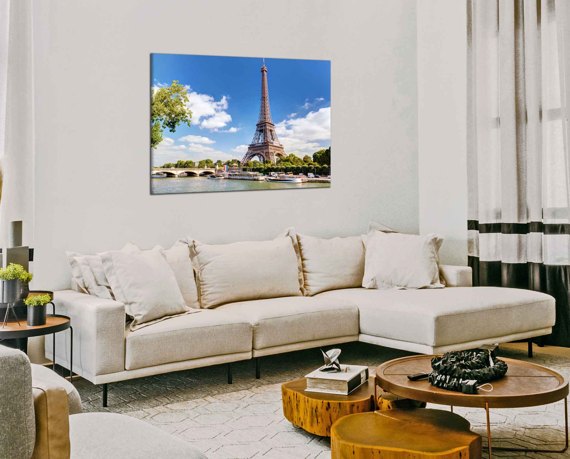 Obdelníkový obraz Eiffelovka a řeka