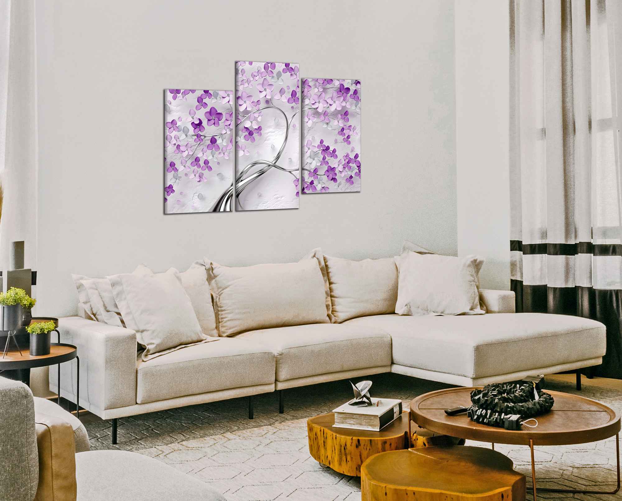 Obdelníkový obraz Strom a fialové květy