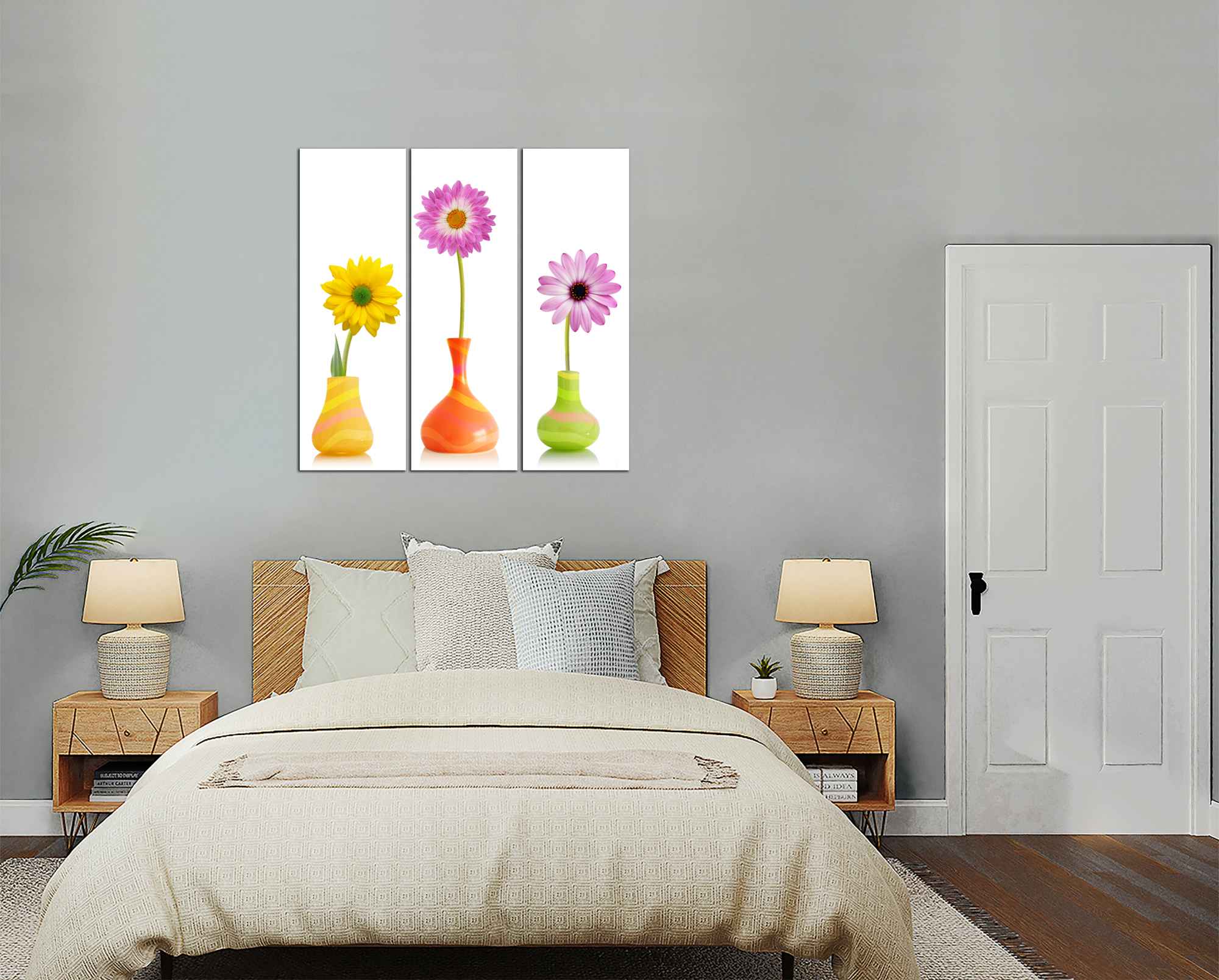 Čtvercový obraz Květy ve vázách