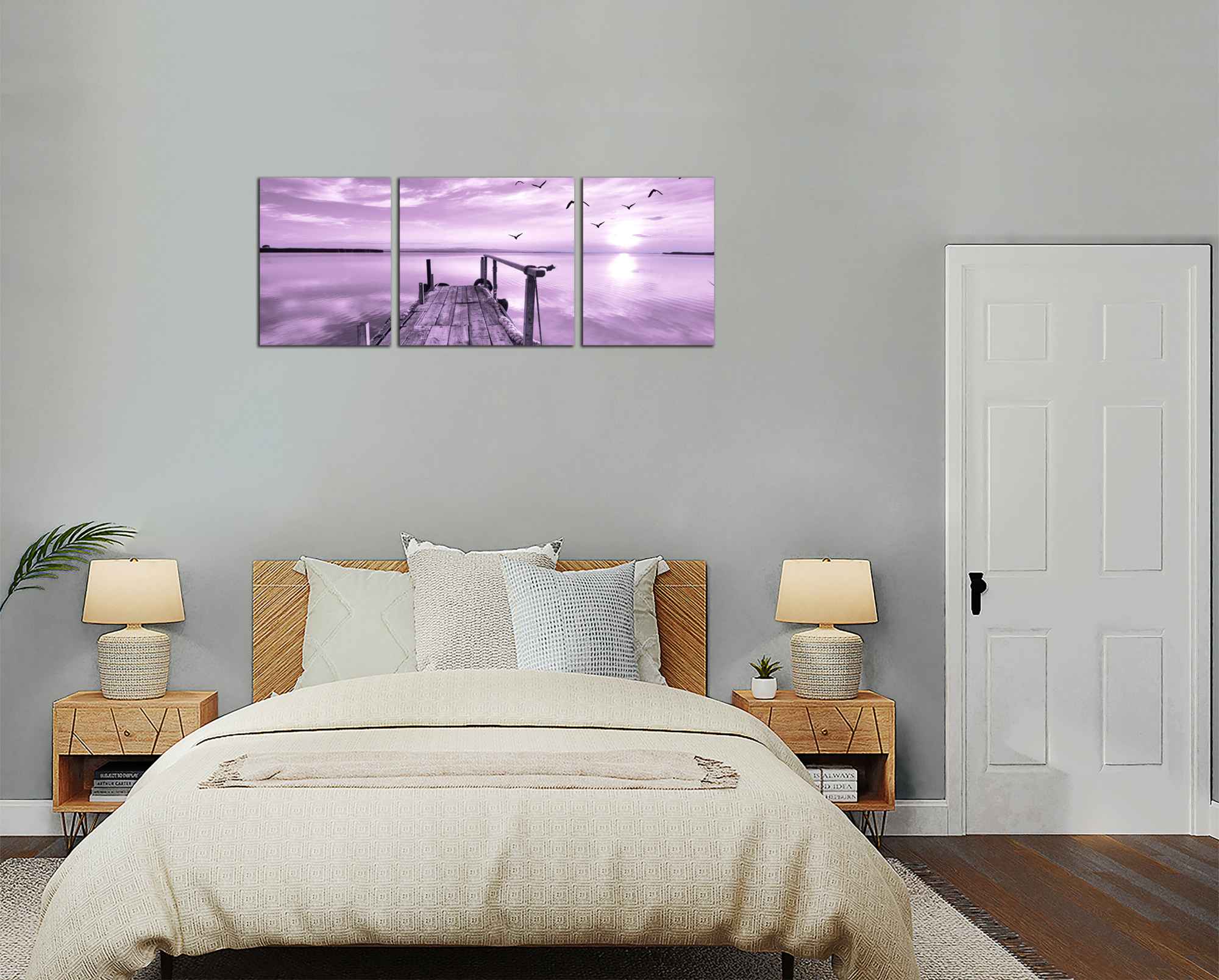Panoramatický obraz Molo a fialový západ slunce