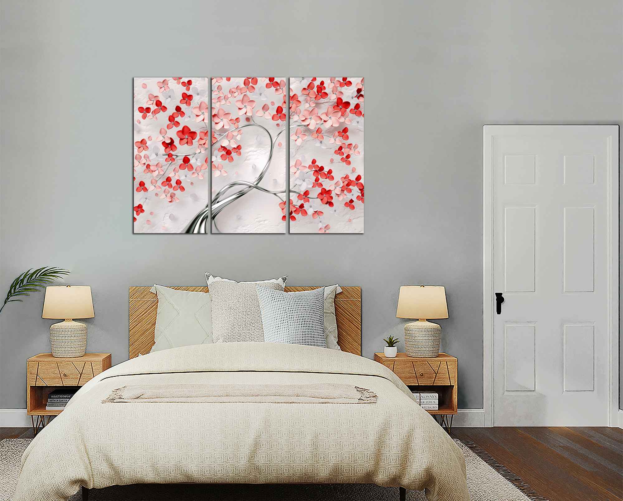 Obdelníkový obraz Strom a červené květy