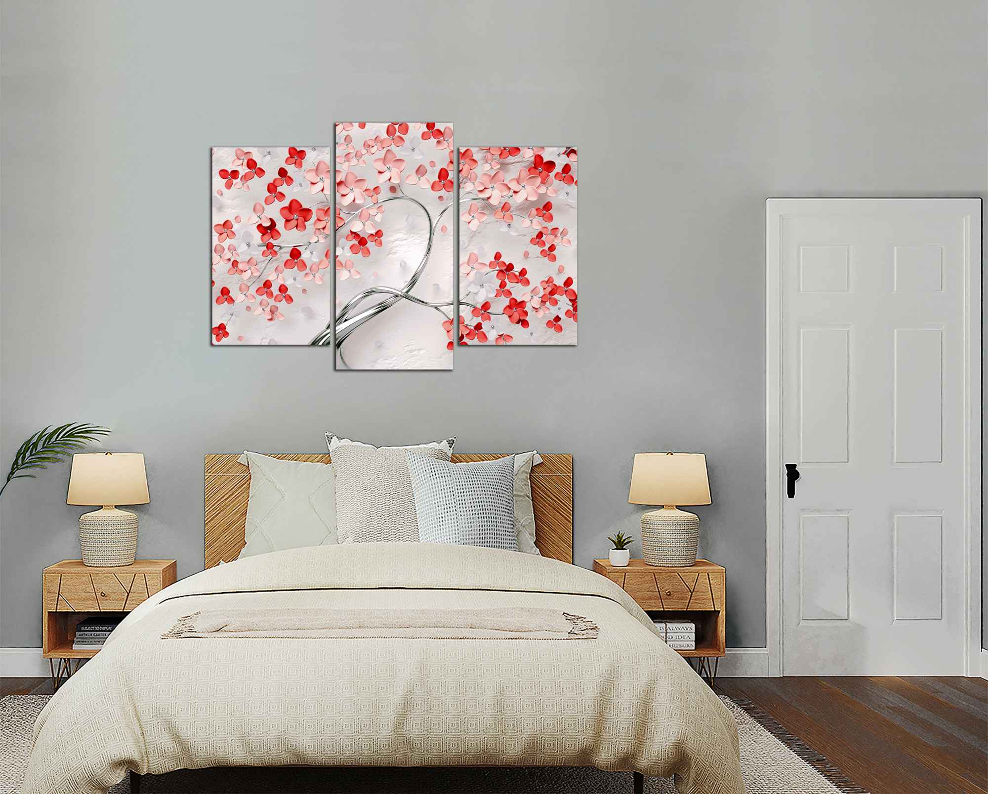 Obdelníkový obraz Strom a červené květy