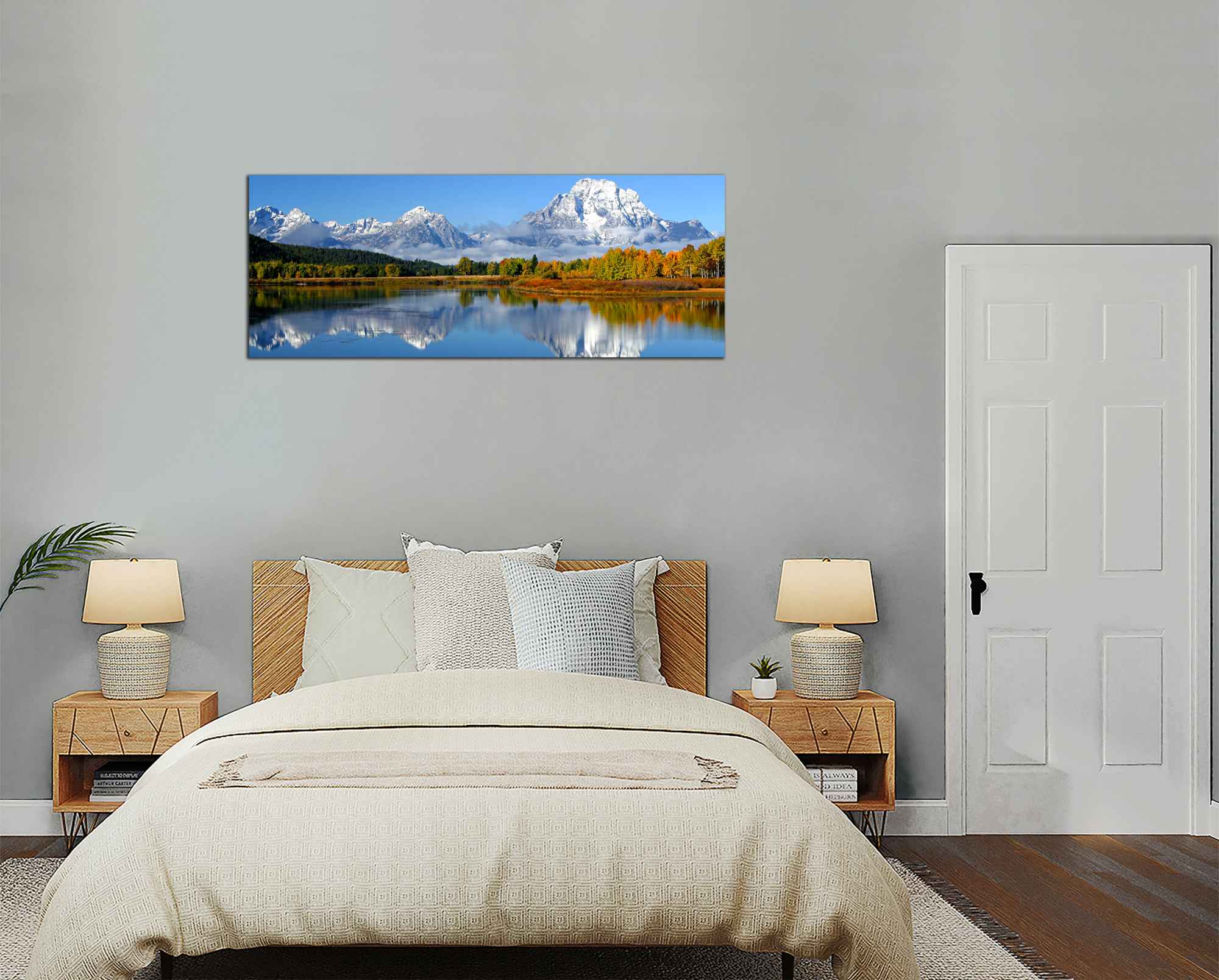 Panoramatický obraz Hory a jezero