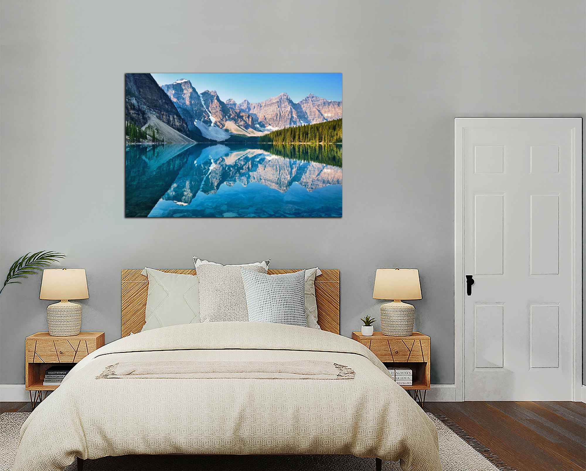 Obdelníkový obraz Hory a jezero