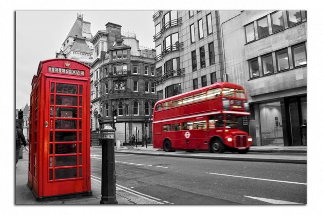 Obdelníkový obraz Autobus v Londýně