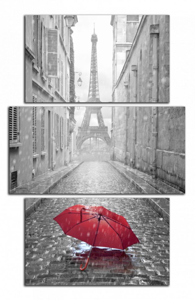 Obdelníkový obraz Eiffelovka a deštník