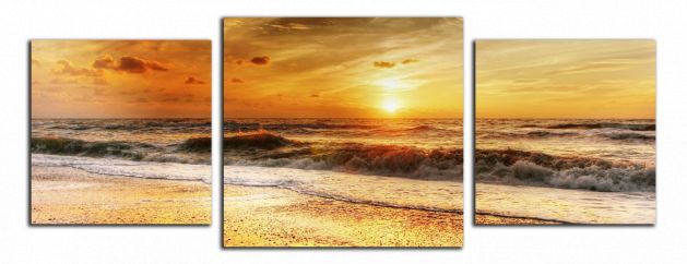 Panoramatický obraz Západ slunce na pláži panorama