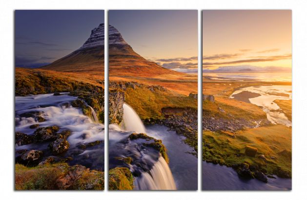Obdelníkový obraz Vodopád na Islandu