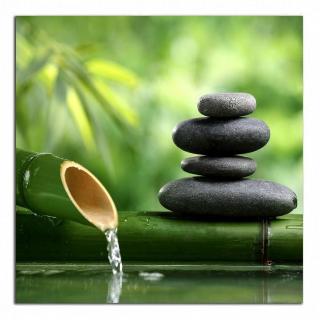 Čtvercový obraz Voda a zen kameny