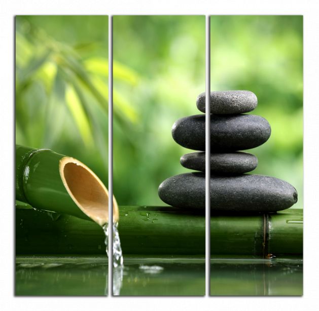 Čtvercový obraz Zen kameny a voda