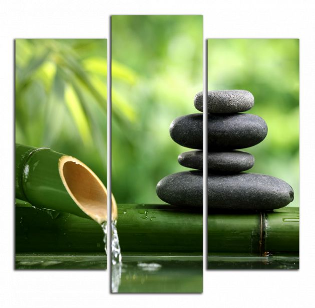 Čtvercový obraz Voda a zen kameny