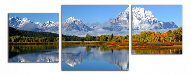 Panoramatický obraz Hory a jezero