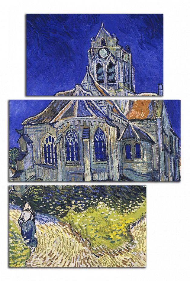 Obdelníkový obraz Kostel v Auvergne - Van Gogh