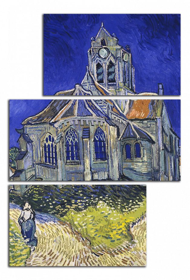 Obdelníkový obraz Kostel v Auvergne - Van Gogh