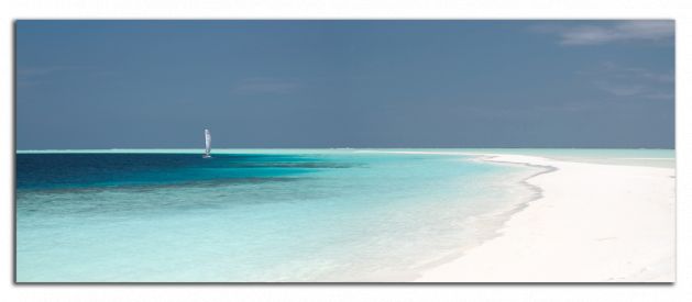 Panoramatický obraz Pláž a plachetnice